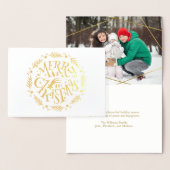 fröhliches WeihnachtsfamilienFoto Folienkarte (Anzeige)