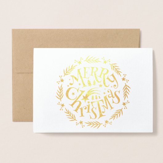 fröhliches WeihnachtsfamilienFoto Folienkarte (Vorderseite mit Umschlag)