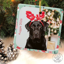 Fröhliches Weihnachtsfoto Keramikornament