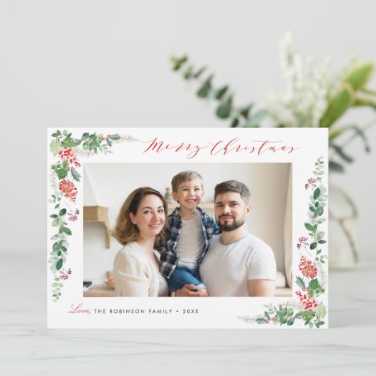 fröhliches Weihnachtsgeschenk Feiertagskarte (Stehend Vorderseite)