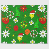 fröhliches Weihnachtsgesicht Geschenkpapier (Flach)