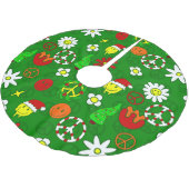 fröhliches Weihnachtsgesicht Polyester Weihnachtsbaumdecke (Schrägansicht)