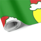 fröhliches Weihnachtsgesicht santa tröpfeln Geschenkpapier (Rolleneckpunkt)