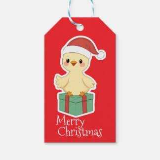 Fröhliches Weihnachtshuhn Geschenkanhänger