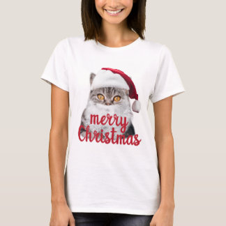 fröhliches Weihnachtskatzenhemd für Frauen T-Shirt