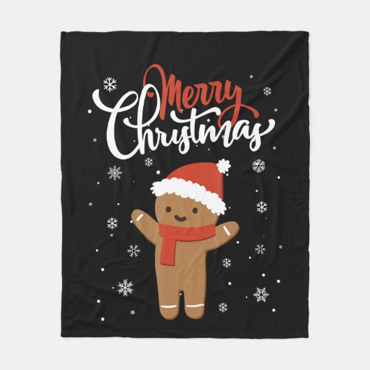 Fröhliches Weihnachtskuchen | Weihnachtskeks Fleecedecke (Vorderseite)