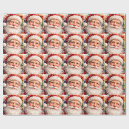 Fröhliches Weihnachtsmann-Porträt Geschenkpapier