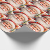 Fröhliches Weihnachtsmann-Porträt Geschenkpapier (Ecke)