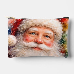 Fröhliches Weihnachtsmann-Porträt Zubehörtasche