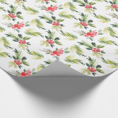 Fröhliches Weihnachtsmuster des Mistelzweig-| Geschenkpapier (Ecke)