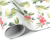 Fröhliches Weihnachtsmuster des Mistelzweig-| Geschenkpapier (Rolleneckpunkt)