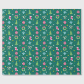 Fröhliches Weihnachtsmuster Geschenkpapier (Flach)