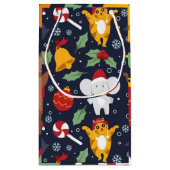 Fröhliches Weihnachtsmuster Kleine Geschenktüte (Rückseite)