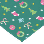 Fröhliches Weihnachtsmuster Kurzer Tischläufer (Ecke)