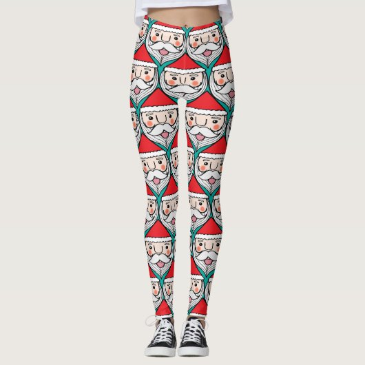 Fröhliches Weihnachtsmuster Leggings (Vorderseite)