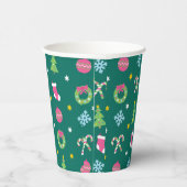 Fröhliches Weihnachtsmuster Pappbecher (Rechts)
