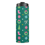 Fröhliches Weihnachtsmuster Thermosbecher (Vorderseite)