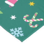 Fröhliches Weihnachtsmuster Tischdecke (Schrägansicht)