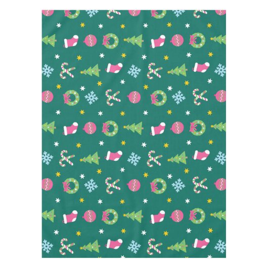 Fröhliches Weihnachtsmuster Tischdecke (Vorderseite)