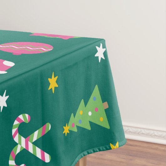 Fröhliches Weihnachtsmuster Tischdecke (Beispiel)