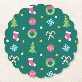 Fröhliches Weihnachtsmuster Untersetzer