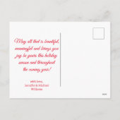 fröhliches Weihnachtsrotes Foto Feiertagspostkarte (Rückseite)