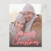 fröhliches Weihnachtsrotes Foto Feiertagspostkarte (Vorderseite)