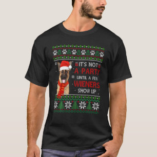 Fröhliches Weiner Weihnachten Hund Deutscher Schäf T-Shirt