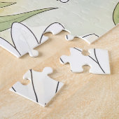 Fröhliches weißes Gänseblümchen-Blumenmuster Puzzle (Seite)