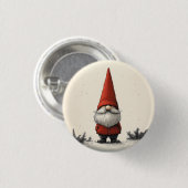 Fröhliches Wintergenom in Red Hat Button (Vorne & Hinten)