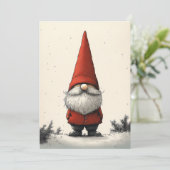 Fröhliches Wintergenom in Red Hat Einladung (Stehend Vorderseite)