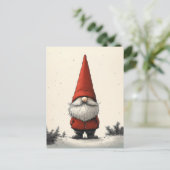 Fröhliches Wintergenom in Red Hat Postkarte (Stehend Vorderseite)