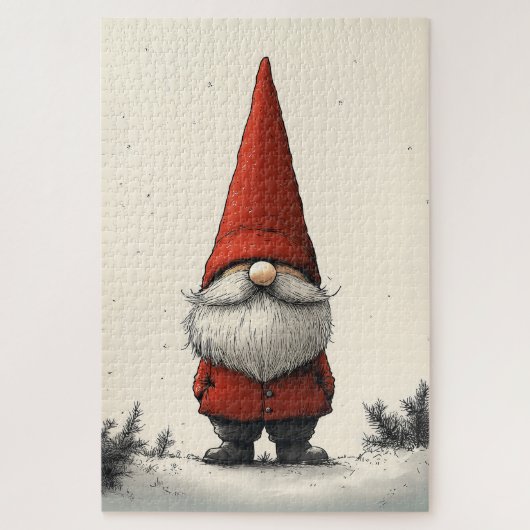 Fröhliches Wintergenom in Red Hat Puzzle (Vertikal)