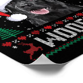 Fröhliches Woofmas hässlicher Pullover schwarzer L Poster (Ecke)