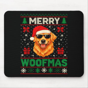 Fröhliches Woofmas hässlicher Weihnachtspullover X Mousepad