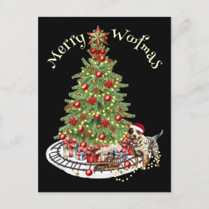 Fröhliches Woofmas Hunde-Design - Australian Cattl Postkarte
