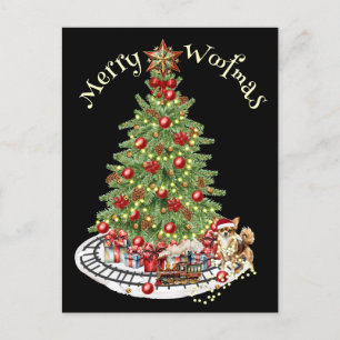 Fröhliches Woofmas Hunde-Design - Chihuahua Postkarte