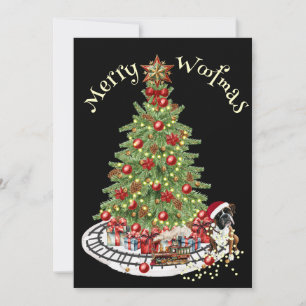 Fröhliches Woofmas-Hundedesign - Boxer Feiertagskarte