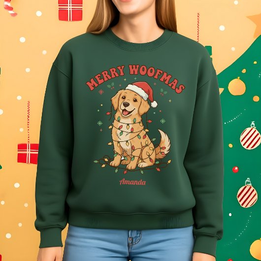 Fröhliches Woofmas Lustiges Hunde-Weihnachts-Sweat Sweatshirt