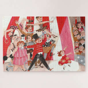 Fröhliches Zirkus rosa schwarzes Preforming Art Gi Puzzle