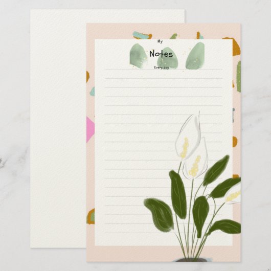 Fröhlichkeit der Notepad-Frau Briefpapier (Vorne/Hinten)