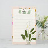 Fröhlichkeit der Notepad-Frau Briefpapier (Stehend Vorderseite)