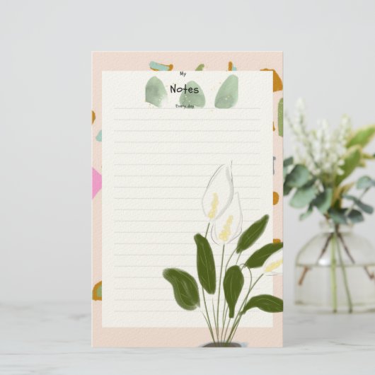 Fröhlichkeit der Notepad-Frau Briefpapier (Stehend Vorderseite)