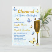 Fröhlichkeit für das Leben der Schmetterlinge Paar Einladung (Stehend Vorderseite)