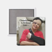 Fröhlichkeit ist ein Geschenk Magnet (Vorderseite/Rückseite)