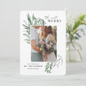 fröhlichste botanische Foto-Weihnachtskarte Einladung (Stehend Vorderseite)