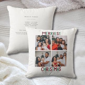 Fröhlichste Frohe Weihnachten Familie 4 Foto Moder Kissen