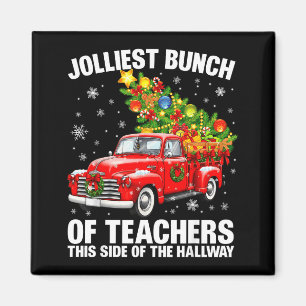 Fröhlichste Gruppe von Lehrer-Rotem-LKW-Weihnachte Magnet