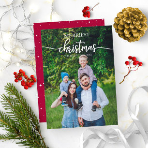 Fröhlichste Weihnachten Weiße Schrift Unique Foto Einladung