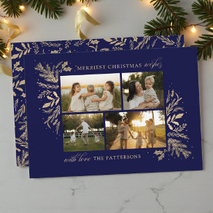 Fröhlichste Weihnachtsgrüße 4 Foto Botanisch Feiertagskarte